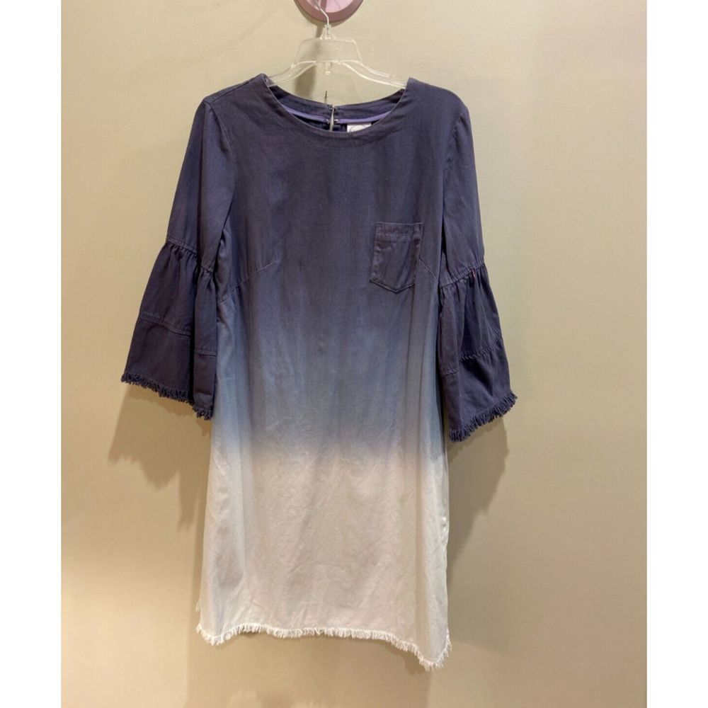 Violet Weekend 3/4 sleeve ombré loose fit Purplish/Blue Dress, sz M